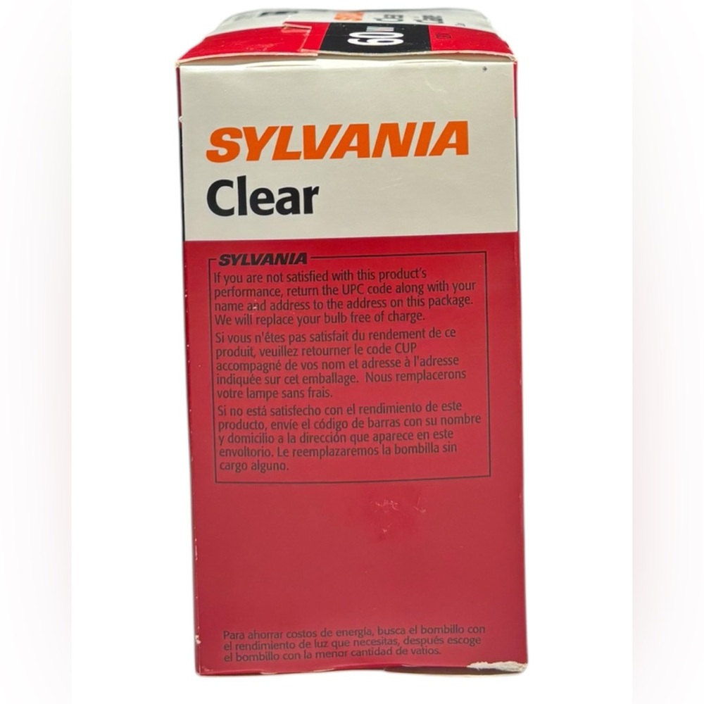 Sylvania Clear Light Bulbs 60w 120v 2 bulbs in Box A19 NOT LED - Picture 3 of 5